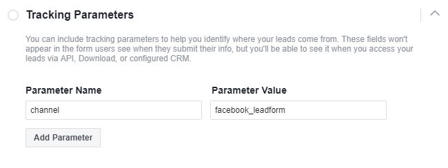 Facebook Lead Form Tracking Parameters