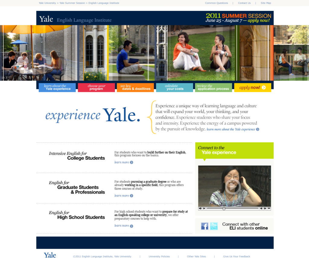 Award winning educational website Yale ELI