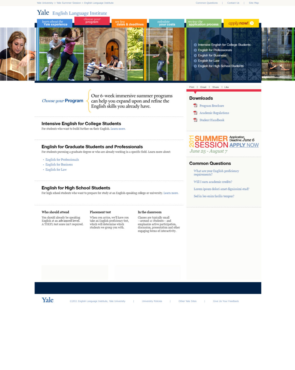 Yale ELI website design