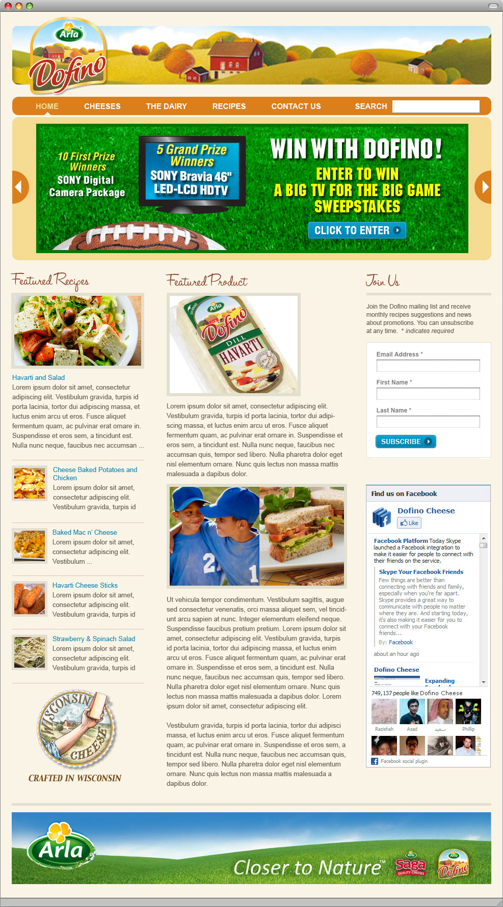 Specialty Food Webdesign