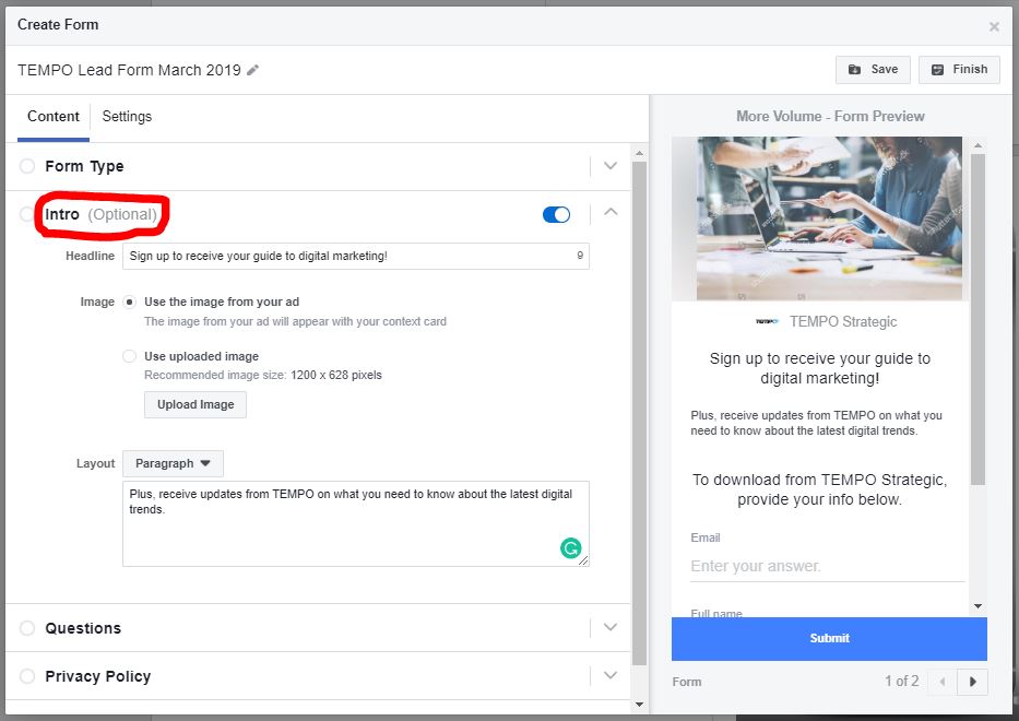 how-to-create-lead-form-facebook-and-instagram-ads-march-2019