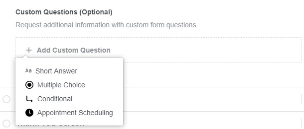 Facebook Lead Form Custom Questions editor