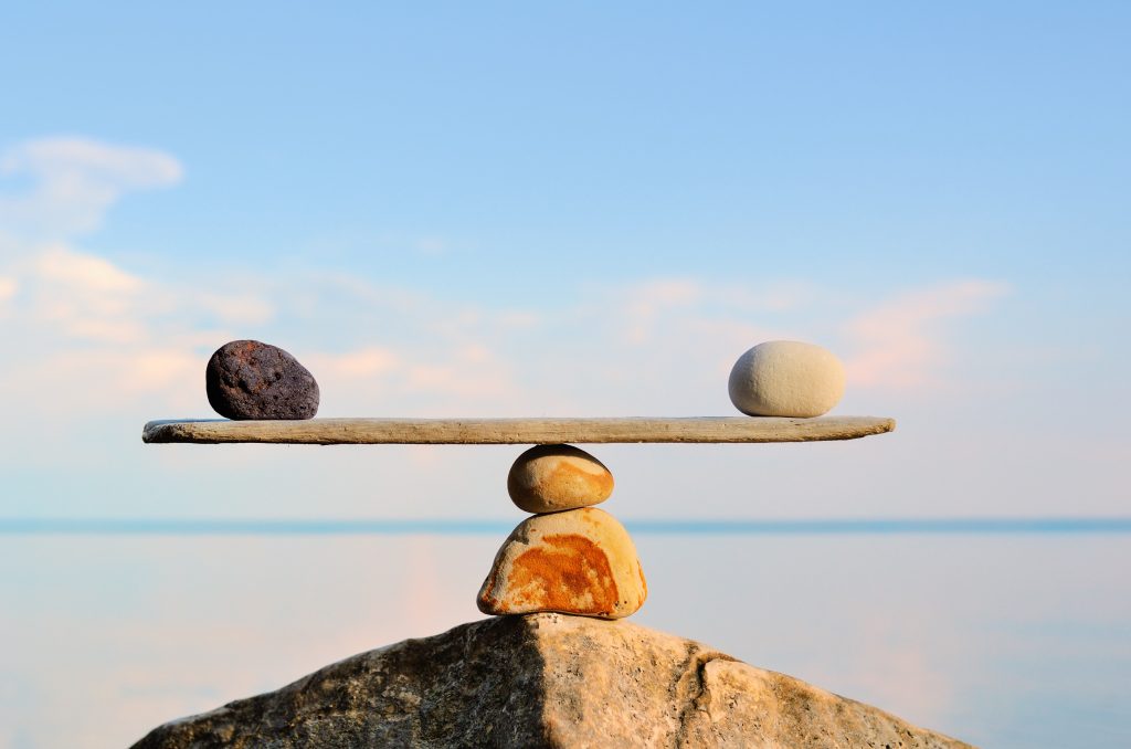 rocks balanced on a fulcrum